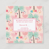 Santa Flamingo's - Weihnachtsgeschenkzertifikat in Quadratische Visitenkarte (Rückseite)