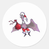Santa Fledermaus große runde Aufkleber Blatt (Vorderseite)