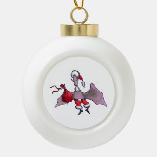 Santa-Fledermaus-Keramik-Kugelschmuck Keramik Kugel-Ornament