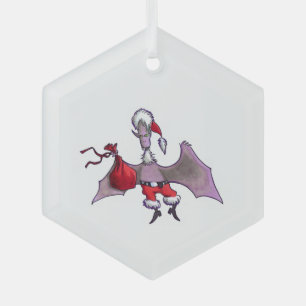 Santa-Fledermaus-Sechseck-Glasornament Ornament Aus Glas