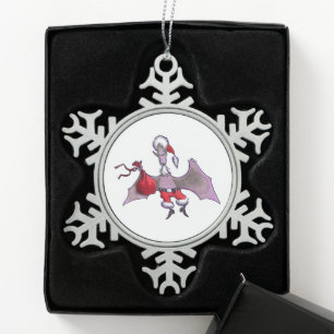 Santa-Fledermaus-Zinnschneeflocken-Ornament Schneeflocken Zinn-Ornament