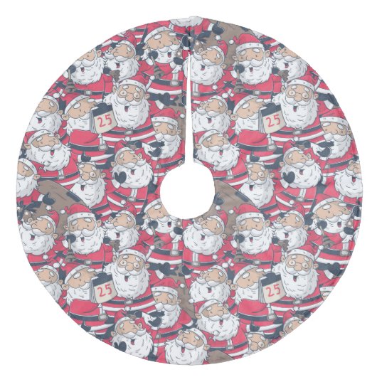 Santa Fleece Tree Skirt Fleece Weihnachtsbaumdecke (Vorderseite)