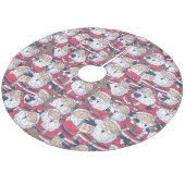 Santa Fleece Tree Skirt Fleece Weihnachtsbaumdecke (Schrägansicht)