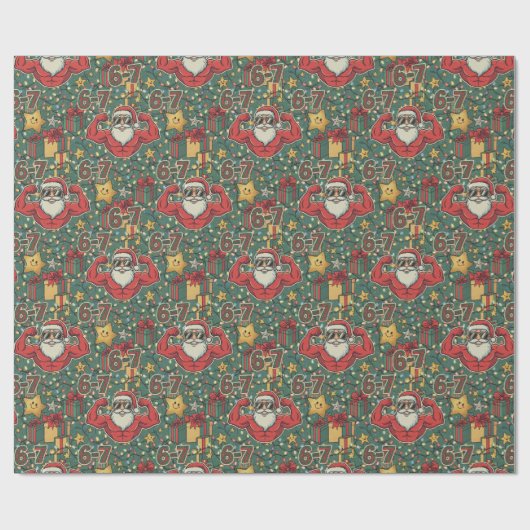 Santa Flex 6-7 Meme Christmas Geschenkpapier (Flach)