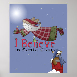 Santa fliegt poster