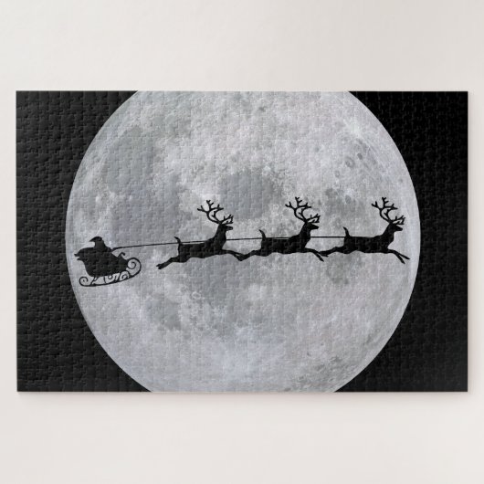 Santa fliegt zum Mond Puzzle (Horizontal)