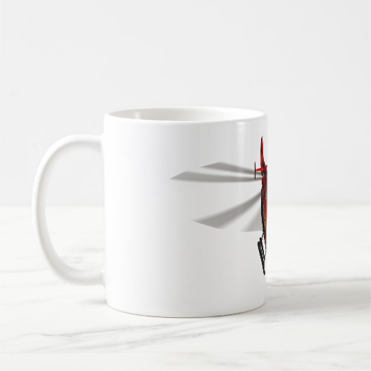 Santa Flies Hubschrauber Kaffeetasse (Links)