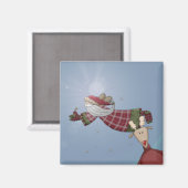 Santa Flies Magnet (Vorderseite/Rückseite)