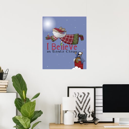 Santa Flies Poster (Heimbüro)