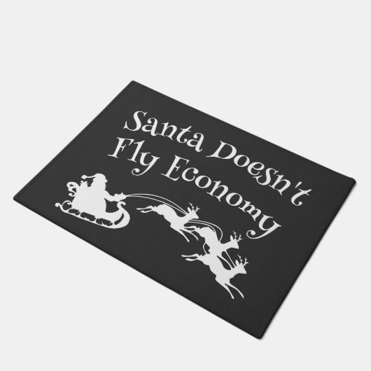 Santa Fly Economy Fly Funny Weihnachtsgeschenk Fußmatte (Schrägansicht)