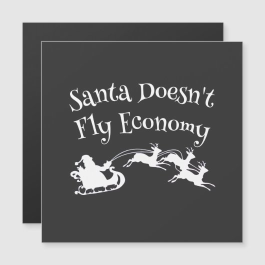 Santa Fly Economy Fly Funny Weihnachtsgeschenk Magnetkarte (Vorne/Hinten)