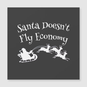 Santa Fly Economy Fly Funny Weihnachtsgeschenk Magnetkarte