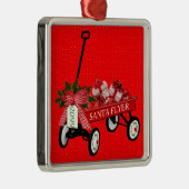 Santa Flyer Toy Wagon Year Presents Ornament Aus Metall (Rechts)