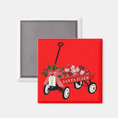 Santa Flyer Wagon Vorstellung Weihnachts-Kühlschra Magnet (Vorderseite/Rückseite)