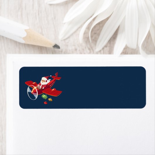 Santa Flying Airplane Address Labels (Insitu)