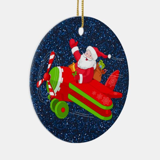 Santa Flying Airplane Ornament (Rechts)