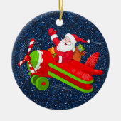 Santa Flying Airplane Ornament (Vorne)