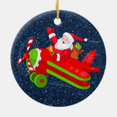 Santa Flying Airplane Ornament (Hinten)
