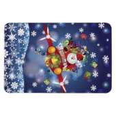 Santa Flying Airplane Premium Flexi Magnet (Horizontal)