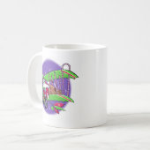 Santa Flying Bicycle Kaffeetasse (Vorderseite Links)