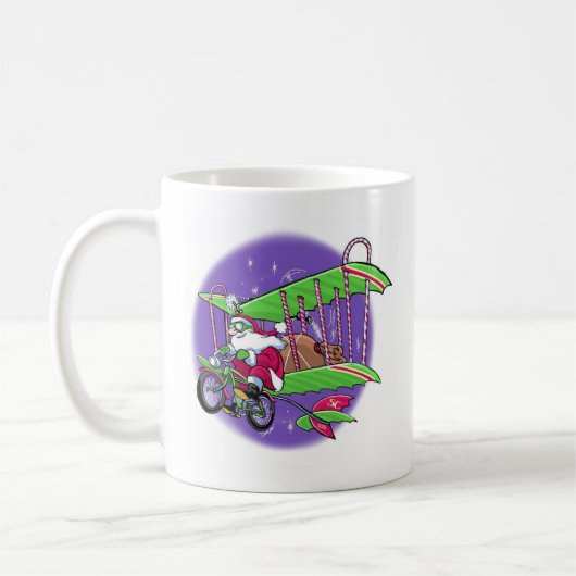 Santa Flying Bicycle Kaffeetasse (Links)
