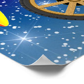 Santa Flying Biplane Poster (Ecke)