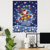Santa Flying Classic Flugzeugplakat Poster (Heimbüro)
