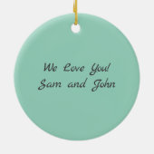 Santa Flying Flugzeug, Sleigh & Geschenke, Weihnac Keramik Ornament (Hinten)