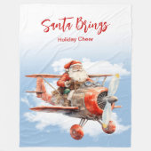 Santa Flying High Christmas Fleecedecke (Vorderseite)