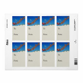 Santa Flying Sleigh-Geschenkmarke (Vorne)