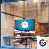 Santa Flying Sleigh Window Fensteraufkleber (Café-Fenster)