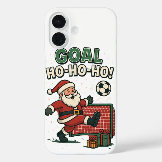 Santa Football Goal - Funny Christmas Soccer Case-Mate iPhone Hülle (Rückseite)