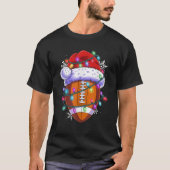 Santa Football Rugby Weihnachten Weihnachten Weihn T-Shirt (Vorderseite)