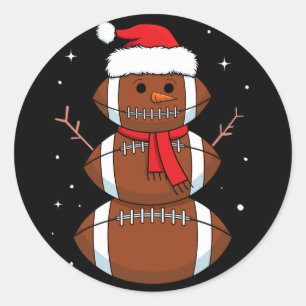 Santa Football Snowman Sportball Männer Jungs Chri Runder Aufkleber
