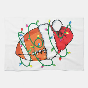 Santa Football Sports Ball Männer Weihnachten Weih Geschirrtuch