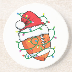 Santa Football Sports Ball Männer Weihnachten Weih Getränkeuntersetzer