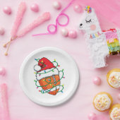 Santa Football Sports Ball Männer Weihnachten Weih Pappteller (Party)