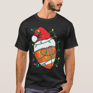 Santa Football Sports Ball Männer Weihnachten Weih T-Shirt