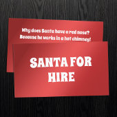 Santa for Hire Joke Visitenkarte