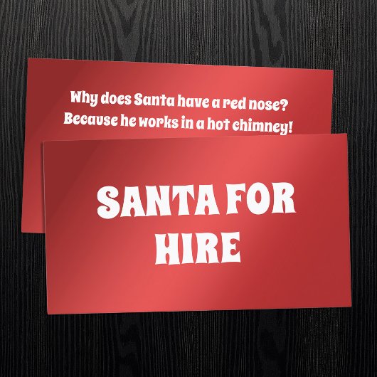 Santa for Hire Joke Visitenkarte