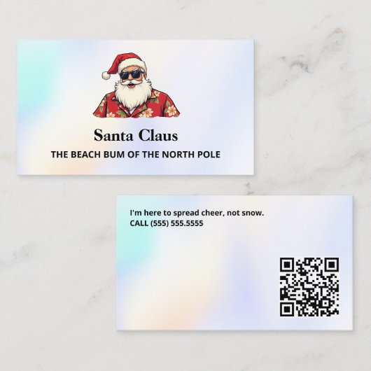 Santa for Hire QR Telefonnummerkarte (Vorne/Hinten)