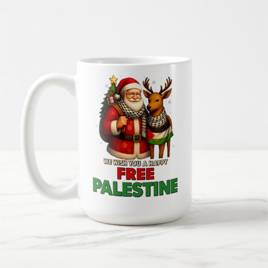 Santa for Palestine – Christmas Peace Kaffeetasse (Links)