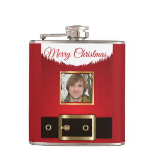 Santa Foto Vinyl Wrapped Flask Flachmann