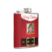 Santa Foto Vinyl Wrapped Flask Flachmann (Rechts)
