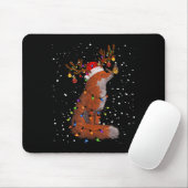 Santa Fox Tangled Up In Christmas Tree Lights Foxe Mousepad (Mit Mouse)