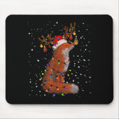 Santa Fox Tangled Up In Christmas Tree Lights Foxe Mousepad (Vorne)