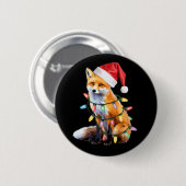 Santa Fox Weihnachtsfox Lover Weihnachtsgeschenk Button (Vorne & Hinten)