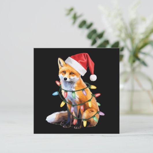 Santa Fox Weihnachtsfox Lover Weihnachtsgeschenk Feiertagskarte (Stehend Vorderseite)