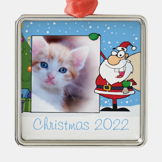 Santa Frame Foto Ornament Aus Metall (Vorne)