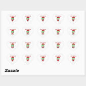 Santa FrankenCheese Heart Sticker (Blatt)